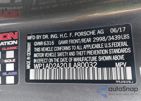 2018 Porsche Cayenne Gts from USA, damaged, VIN WP1AD2A20JLA80032